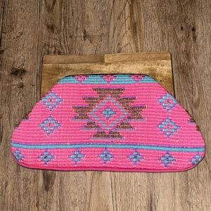 Chloe & Lex • Beaded Wood Handle Clutch